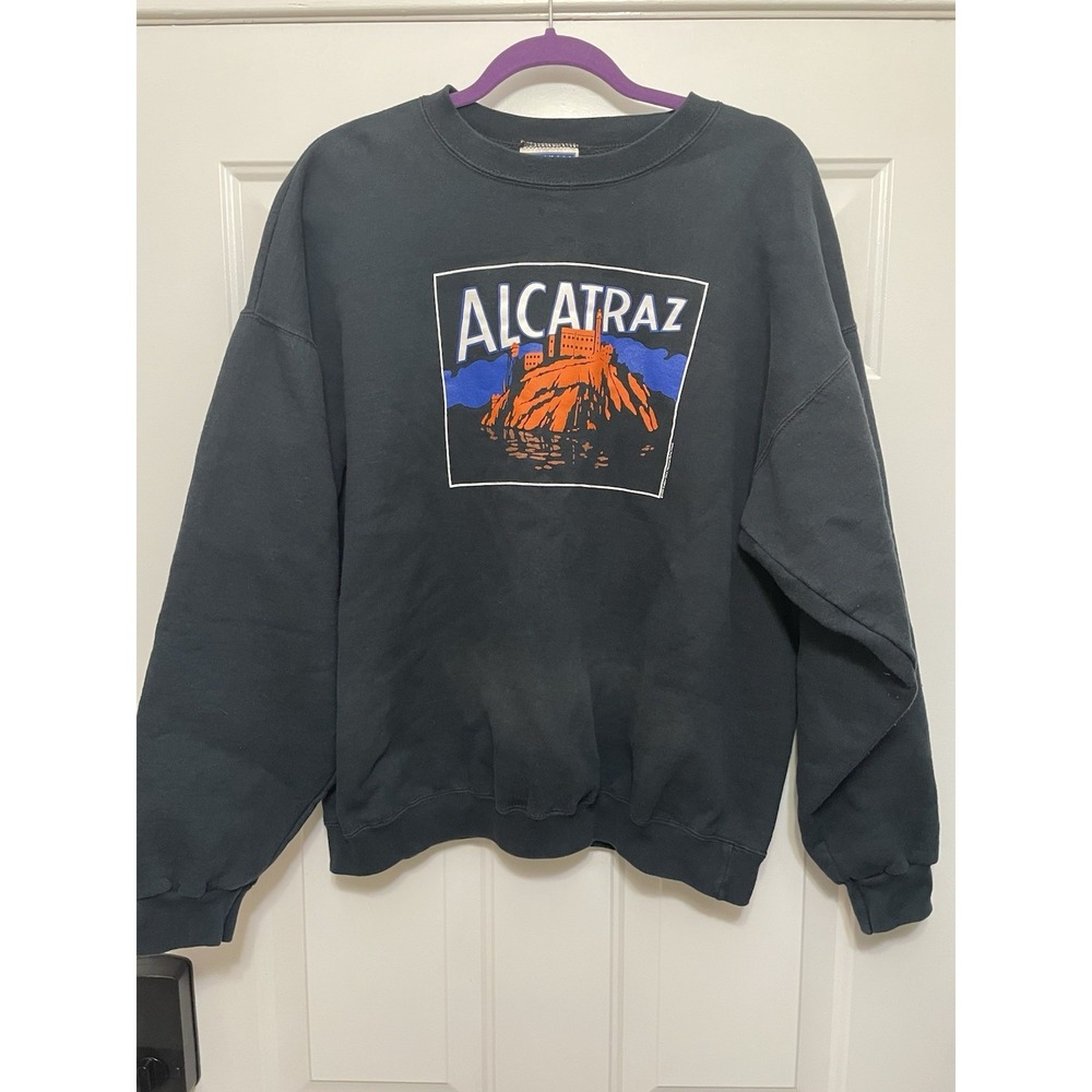 90s ALCATRAZ ISLAND GOLDEN GATE NATIONAL PARKS SWEATSHIRT LARGE Tourist Monument